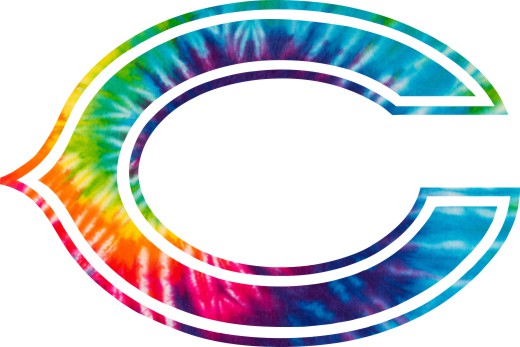 Chicago Bears rainbow spiral tie-dye logo vinyl decal